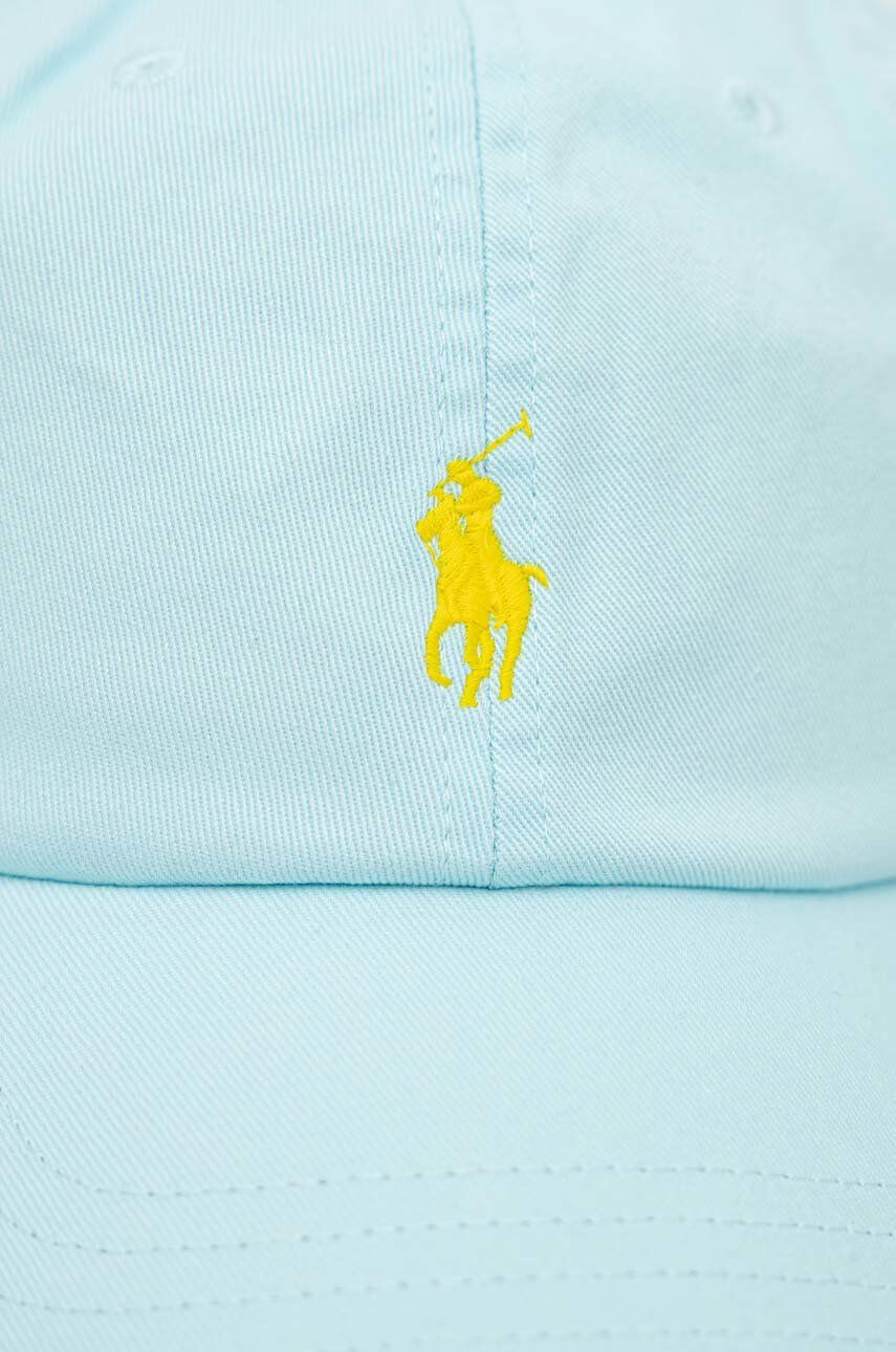 Polo Ralph Lauren Памучна шапка с козирка в тюркоазено с апликация - Pepit.bg