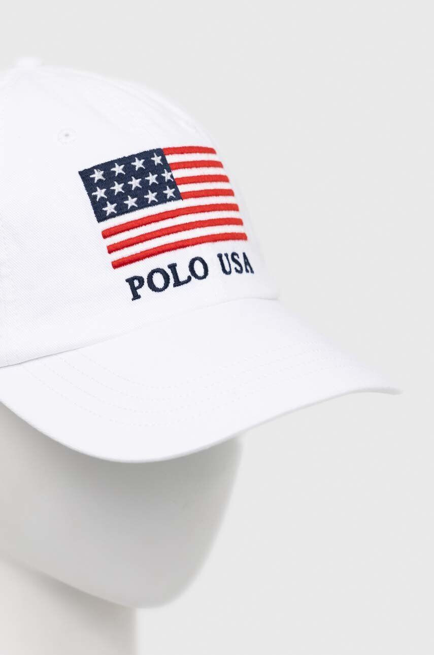 Polo Ralph Lauren Памучна шапка с козирка в бяло с апликация - Pepit.bg