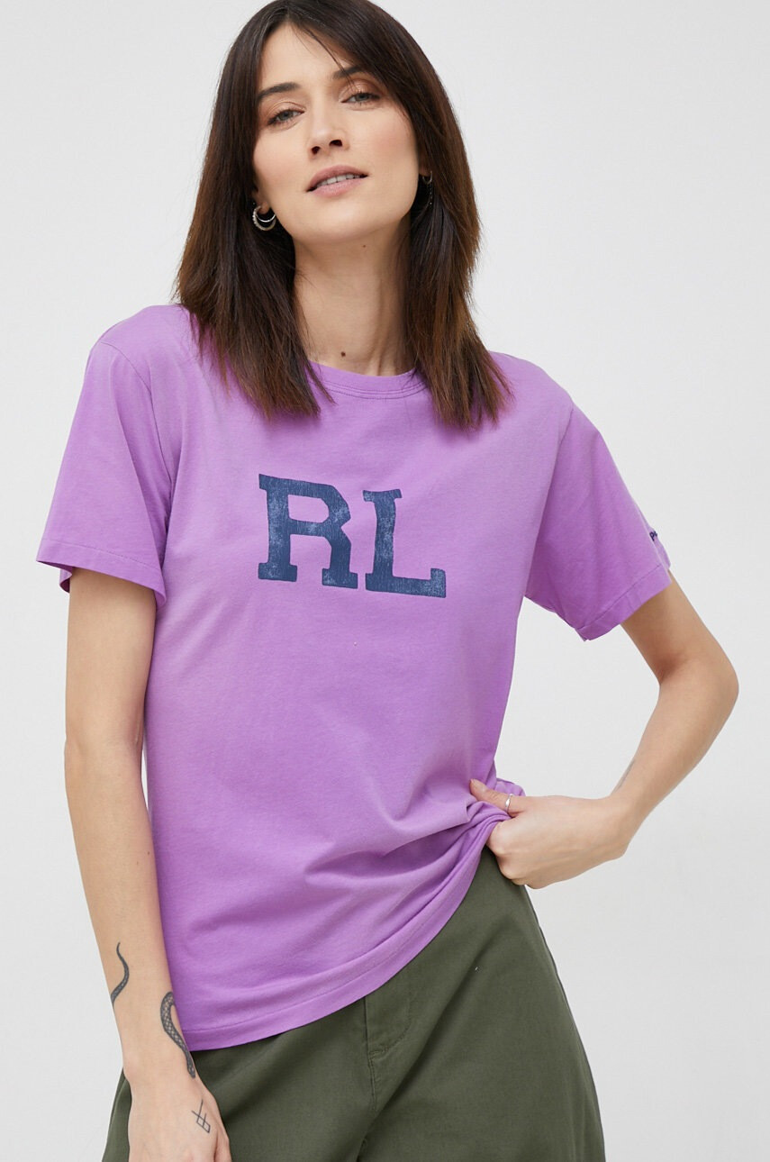 Polo Ralph Lauren Памучна тениска в лилаво - Pepit.bg