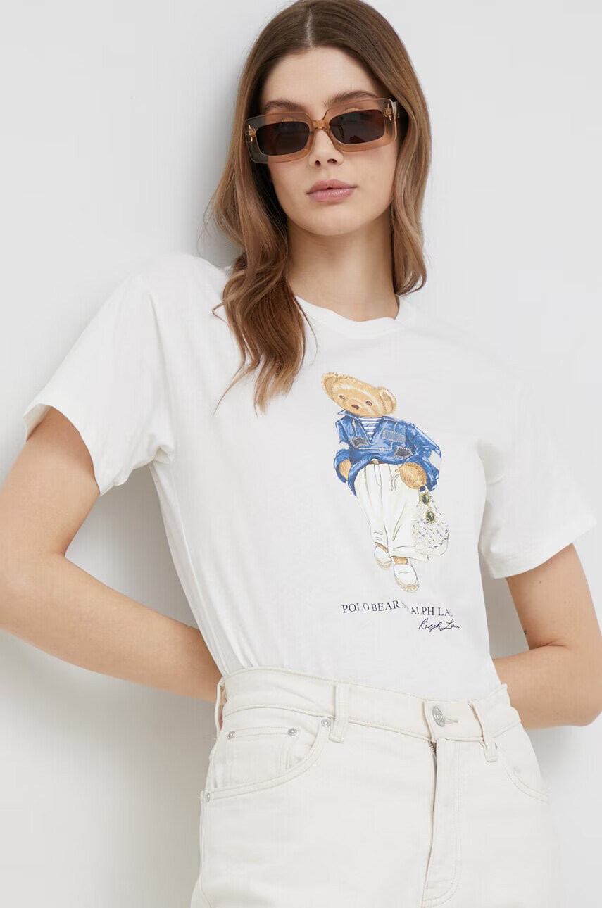 Polo Ralph Lauren Памучна тениска в бежово - Pepit.bg