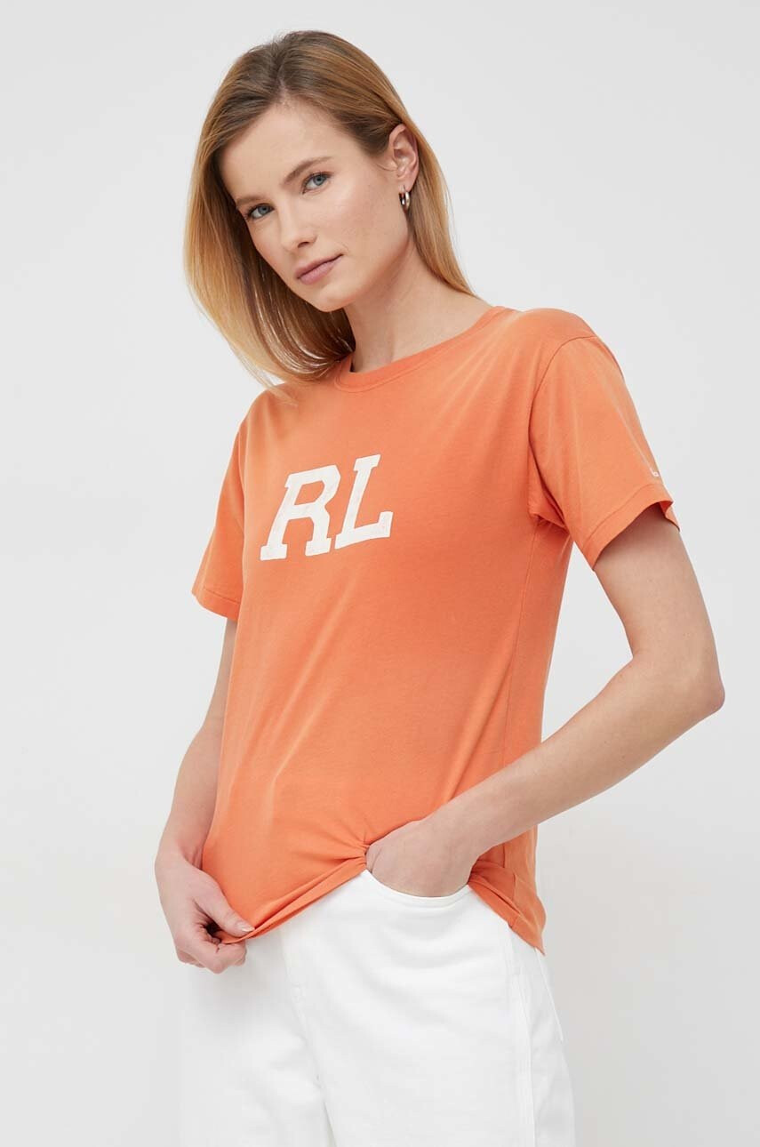 Polo Ralph Lauren Памучна тениска в оранжево - Pepit.bg