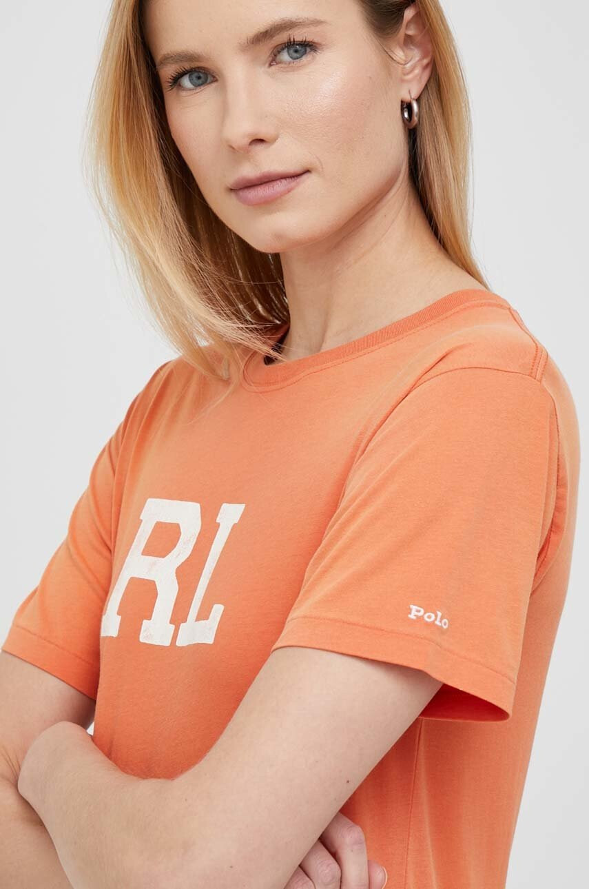Polo Ralph Lauren Памучна тениска в оранжево - Pepit.bg