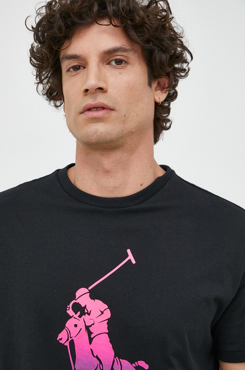 Polo Ralph Lauren Памучна тениска в черно с принт - Pepit.bg