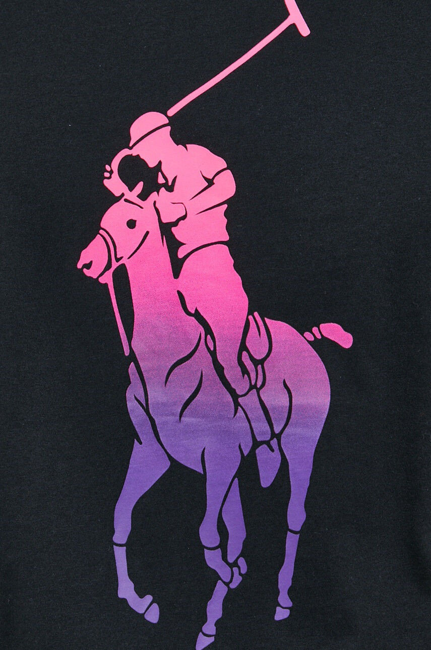 Polo Ralph Lauren Памучна тениска в черно с принт - Pepit.bg