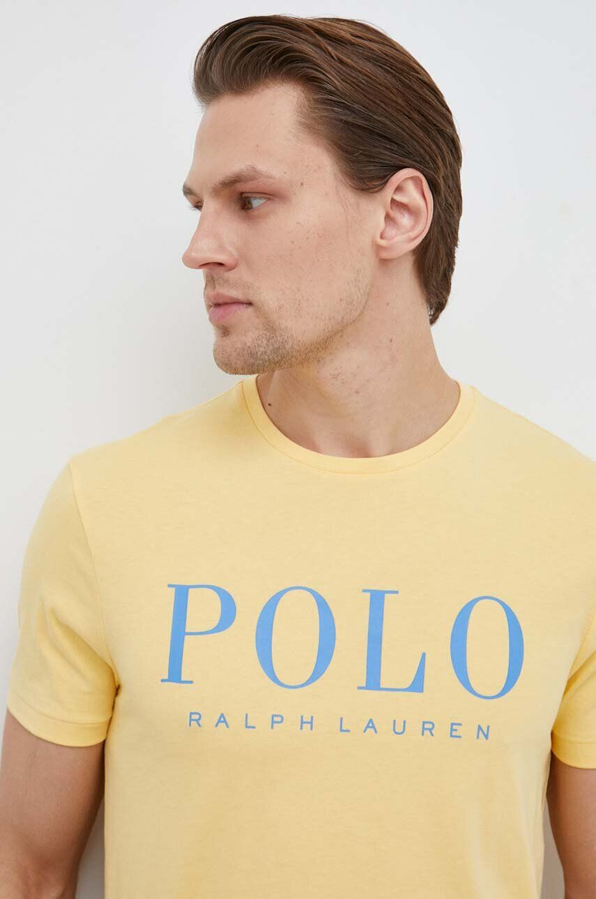 Polo Ralph Lauren Памучна тениска в жълто с принт - Pepit.bg