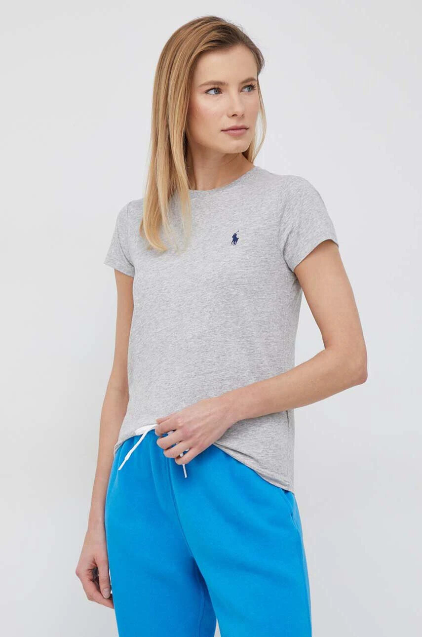 Polo Ralph Lauren Памучна тениска в сиво - Pepit.bg