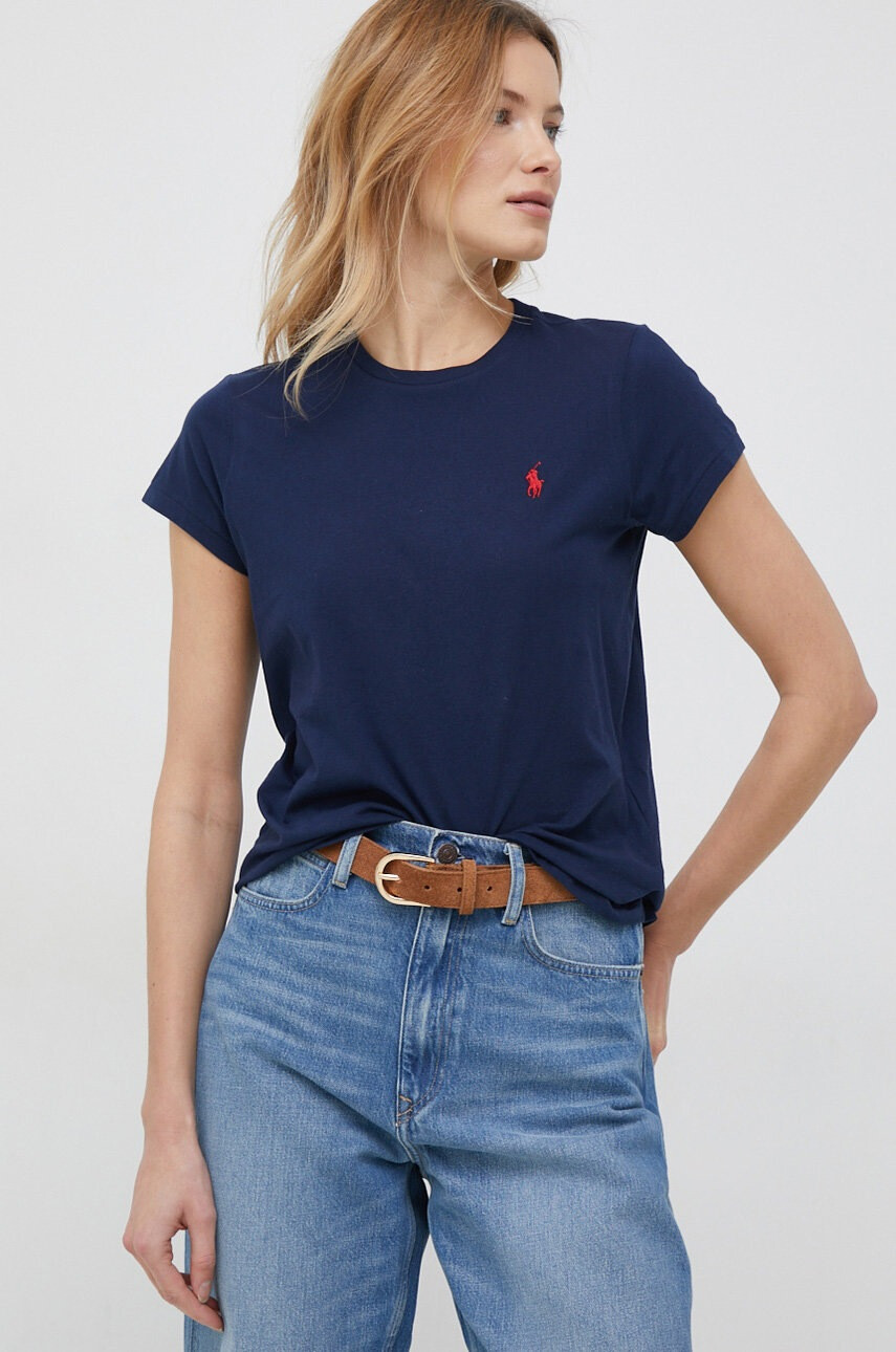 Polo Ralph Lauren Памучна тениска в тъмносиньо - Pepit.bg