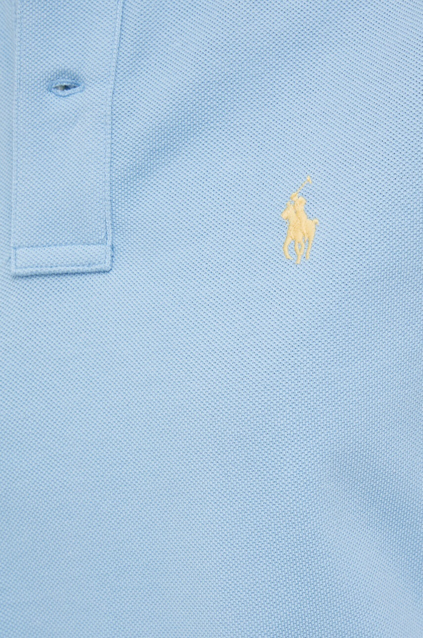 Polo Ralph Lauren Памучна тениска с яка в синьо - Pepit.bg