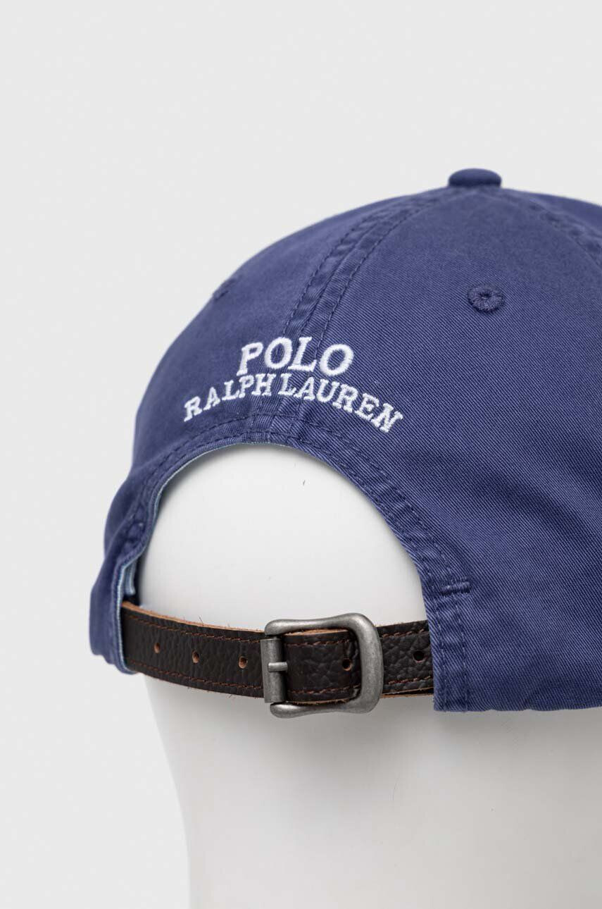 Polo Ralph Lauren Шапка с козирка в синьо с изчистен дизайн - Pepit.bg