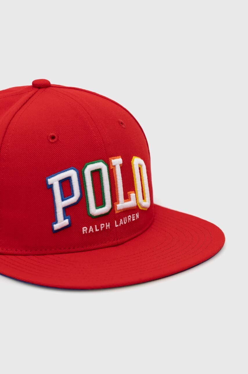 Polo Ralph Lauren Шапка с козирка в червено с апликация - Pepit.bg