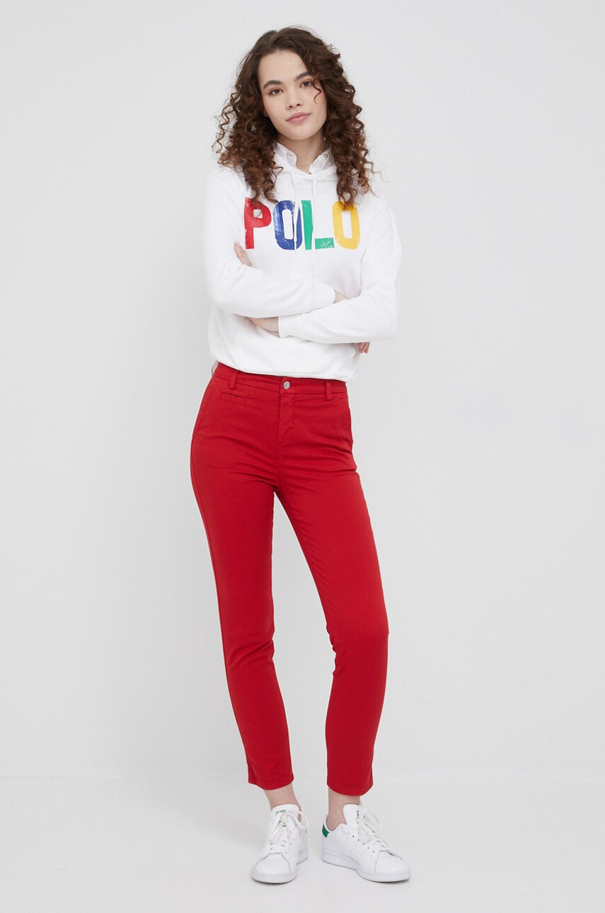 Polo Ralph Lauren Суичър дамска в бяло с принт - Pepit.bg