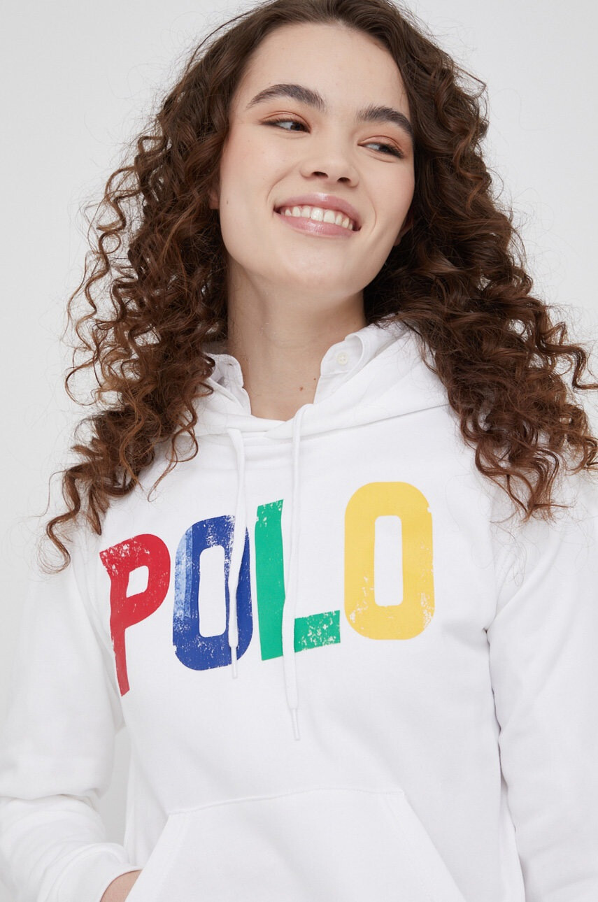 Polo Ralph Lauren Суичър дамска в бяло с принт - Pepit.bg