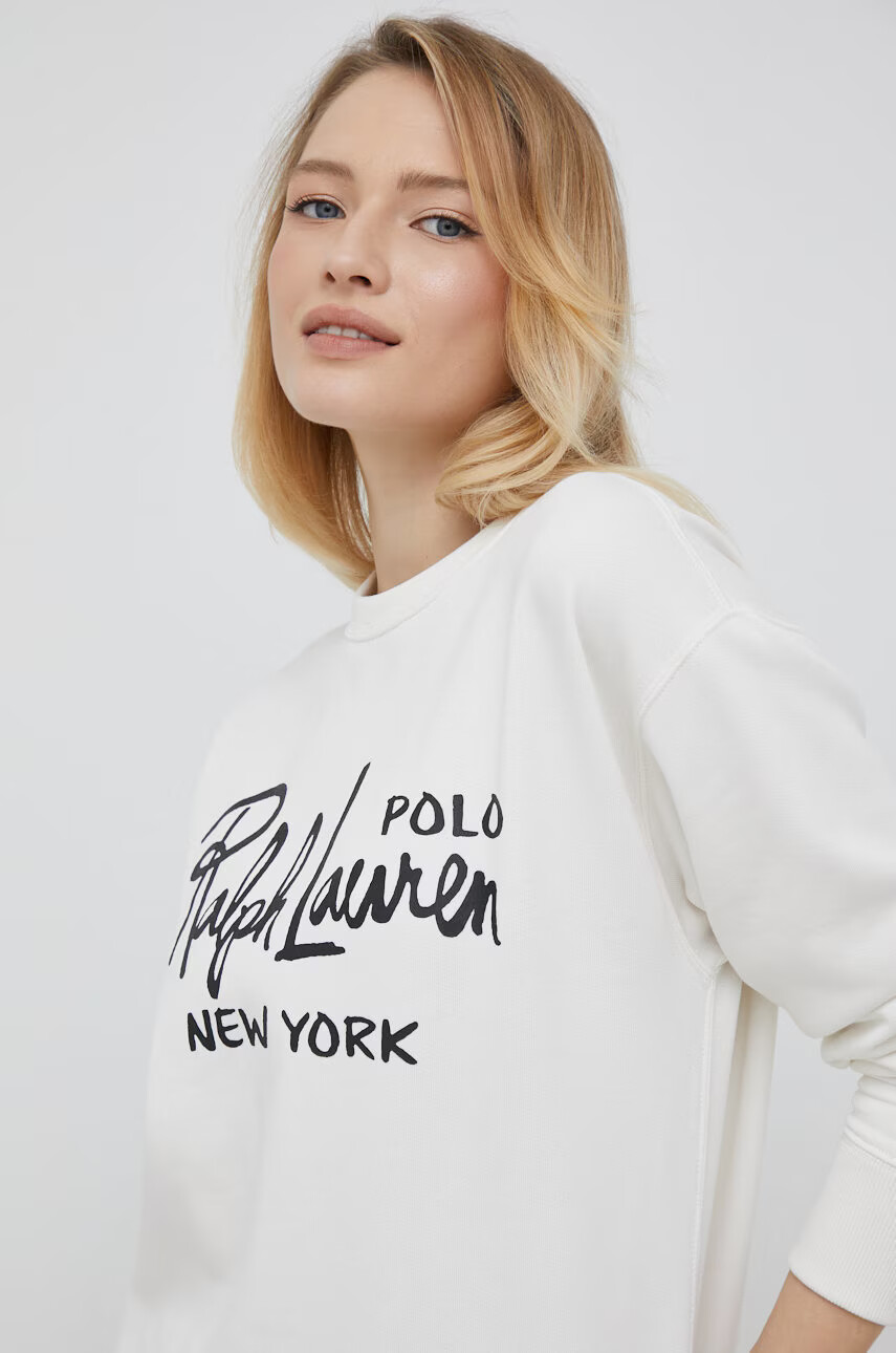 Polo Ralph Lauren Суичър в бяло с принт - Pepit.bg