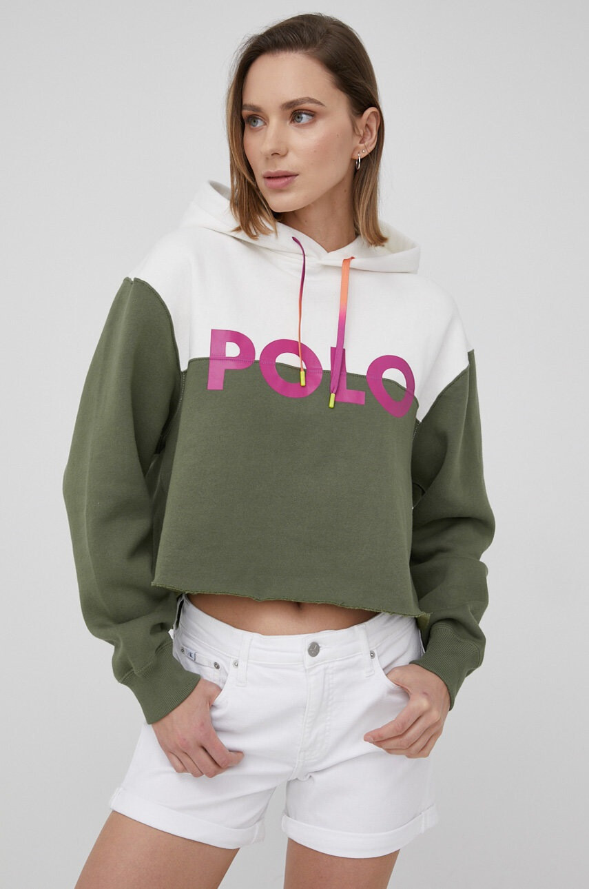 Polo Ralph Lauren Суичър дамска в бяло с принт - Pepit.bg