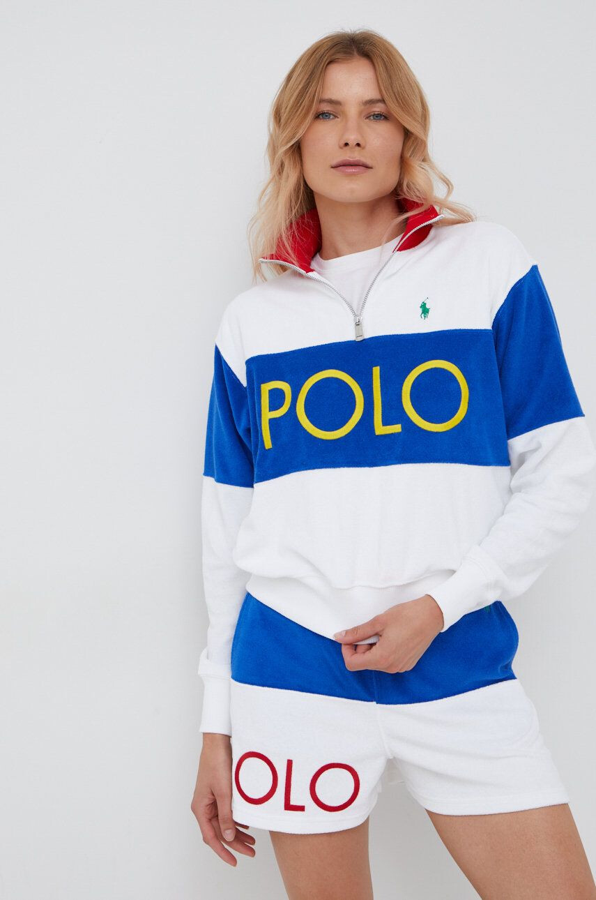 Polo Ralph Lauren Суичър в бяло с десен - Pepit.bg