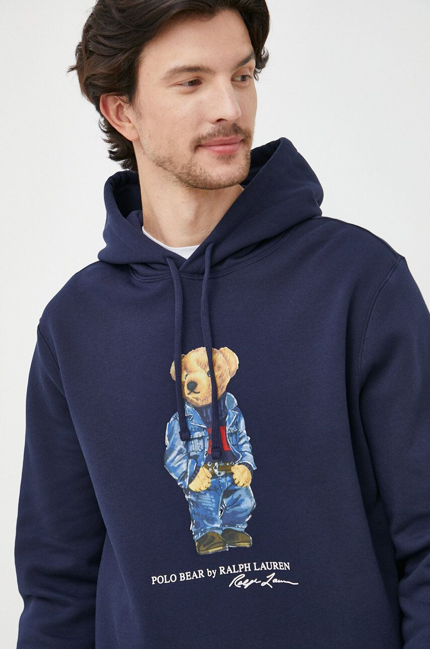 Polo Ralph Lauren Суичър в тъмносиньо с принт - Pepit.bg