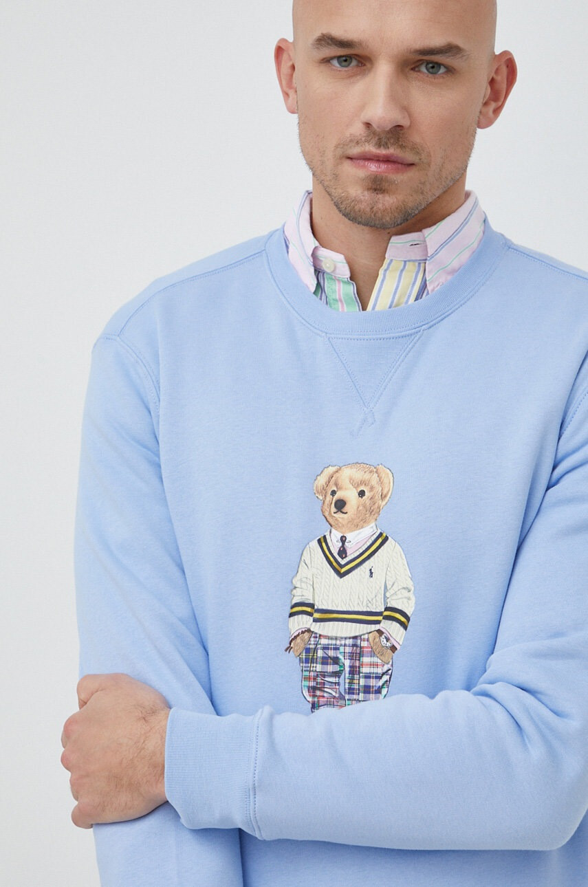 Polo Ralph Lauren Суичър в синьо с принт - Pepit.bg