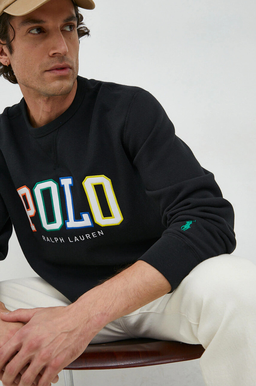 Polo Ralph Lauren Суичър в черно с апликация - Pepit.bg