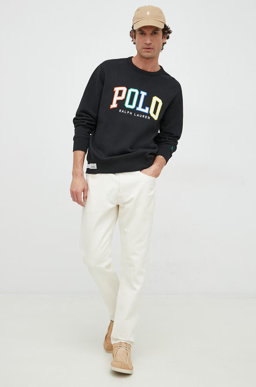 Polo Ralph Lauren Суичър в черно с апликация - Pepit.bg