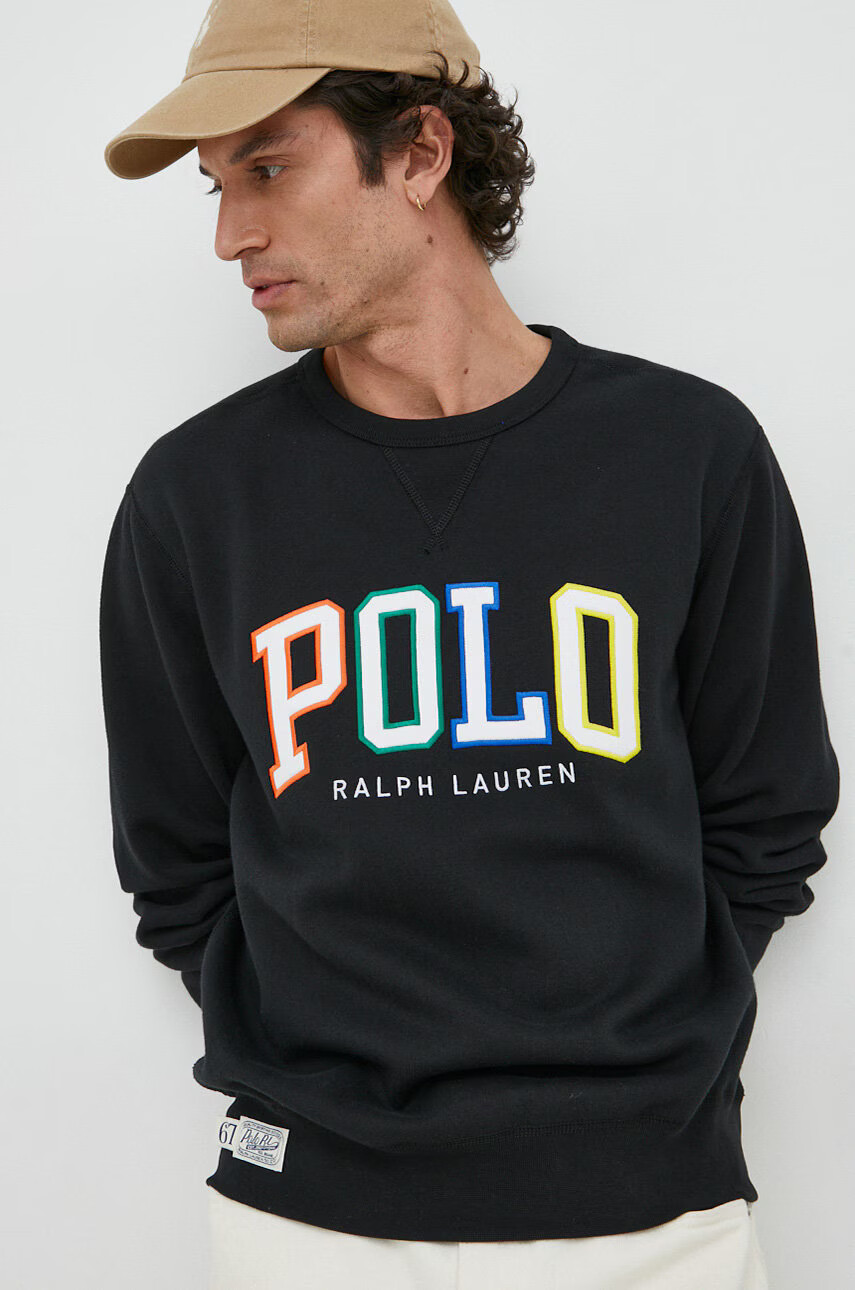 Polo Ralph Lauren Суичър в черно с апликация - Pepit.bg