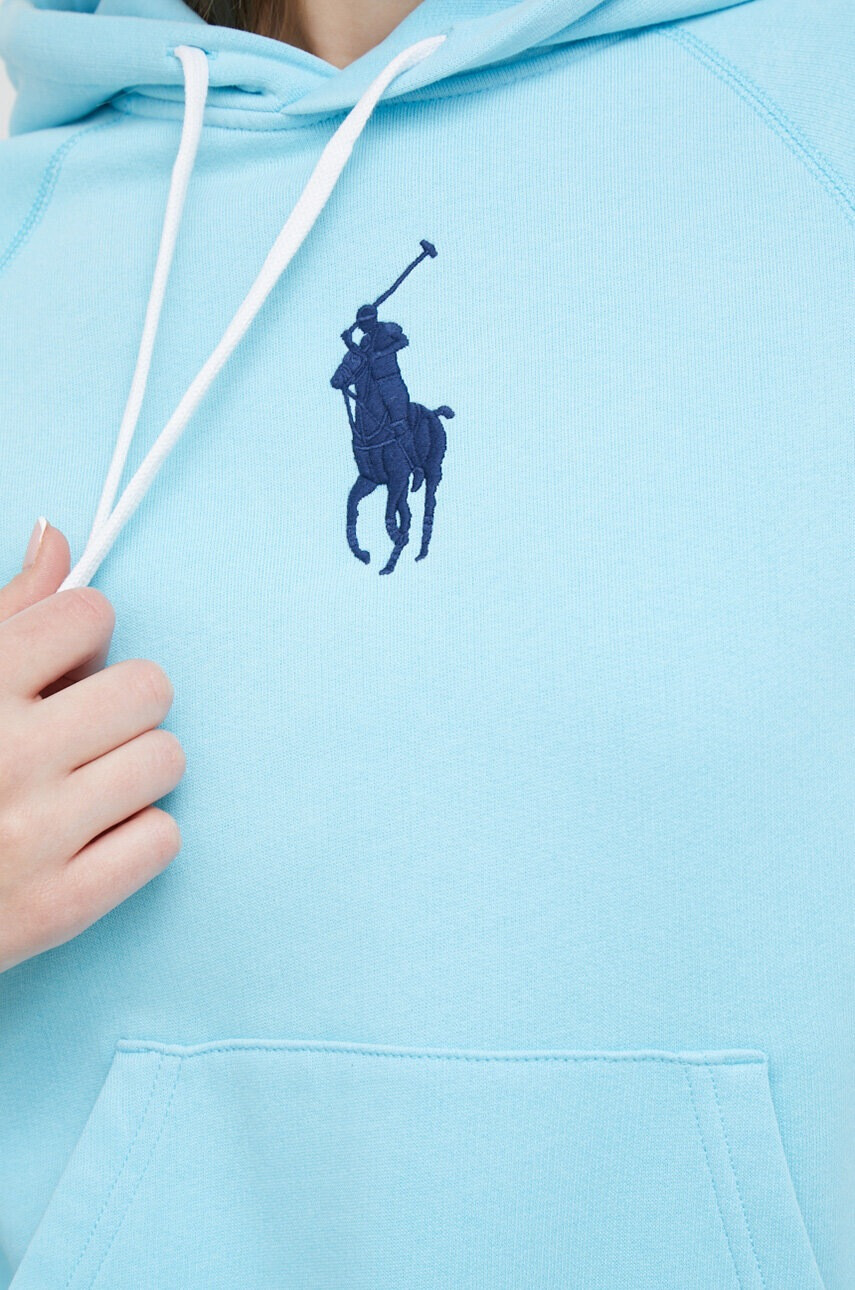 Polo Ralph Lauren Суичър в синьо с качулка с апликация - Pepit.bg