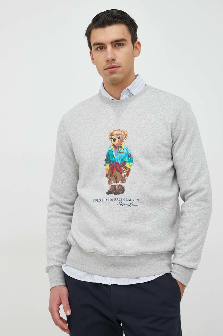 Polo Ralph Lauren Суичър в сиво с принт - Pepit.bg