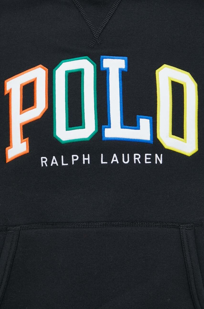 Polo Ralph Lauren Суичър в черно с качулка с апликация - Pepit.bg