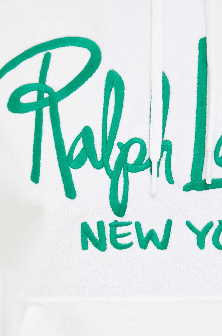 Polo Ralph Lauren Суичър в бяло с качулка с десен - Pepit.bg