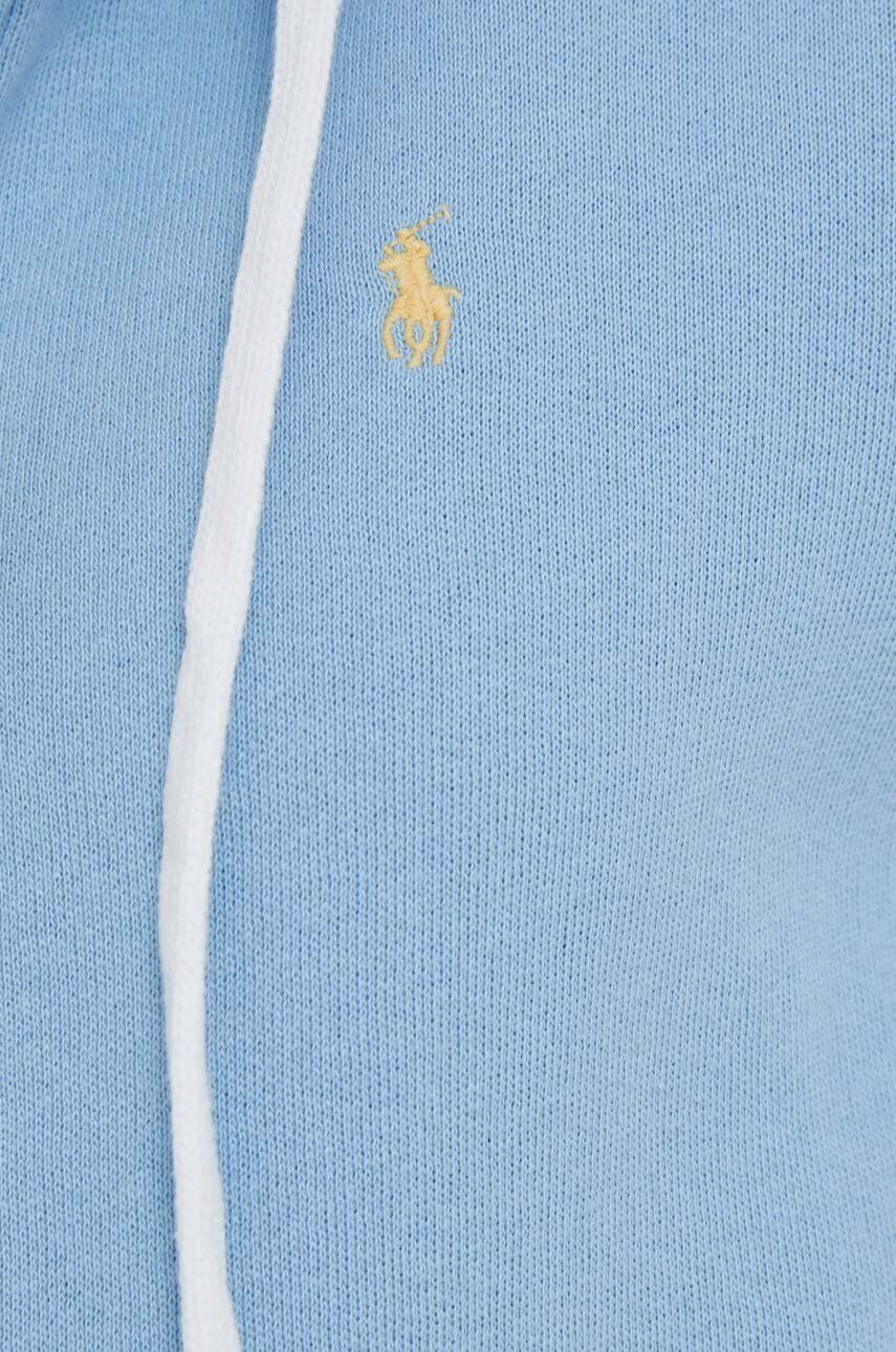 Polo Ralph Lauren Суичър в синьо с качулка с изчистен дизайн - Pepit.bg