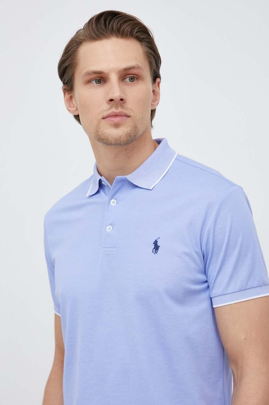 Polo Ralph Lauren Тениска с яка в синьо с апликация - Pepit.bg