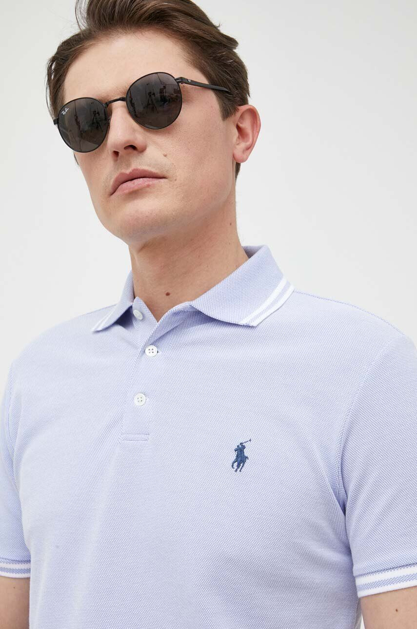 Polo Ralph Lauren Тениска с яка в синьо с изчистен дизайн - Pepit.bg