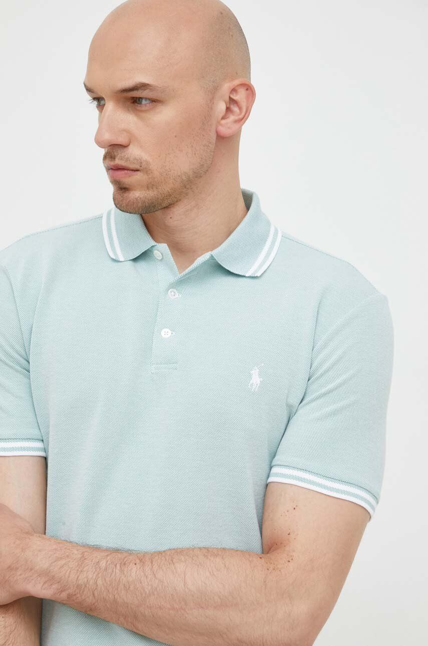 Polo Ralph Lauren Тениска с яка в зелено с апликация - Pepit.bg