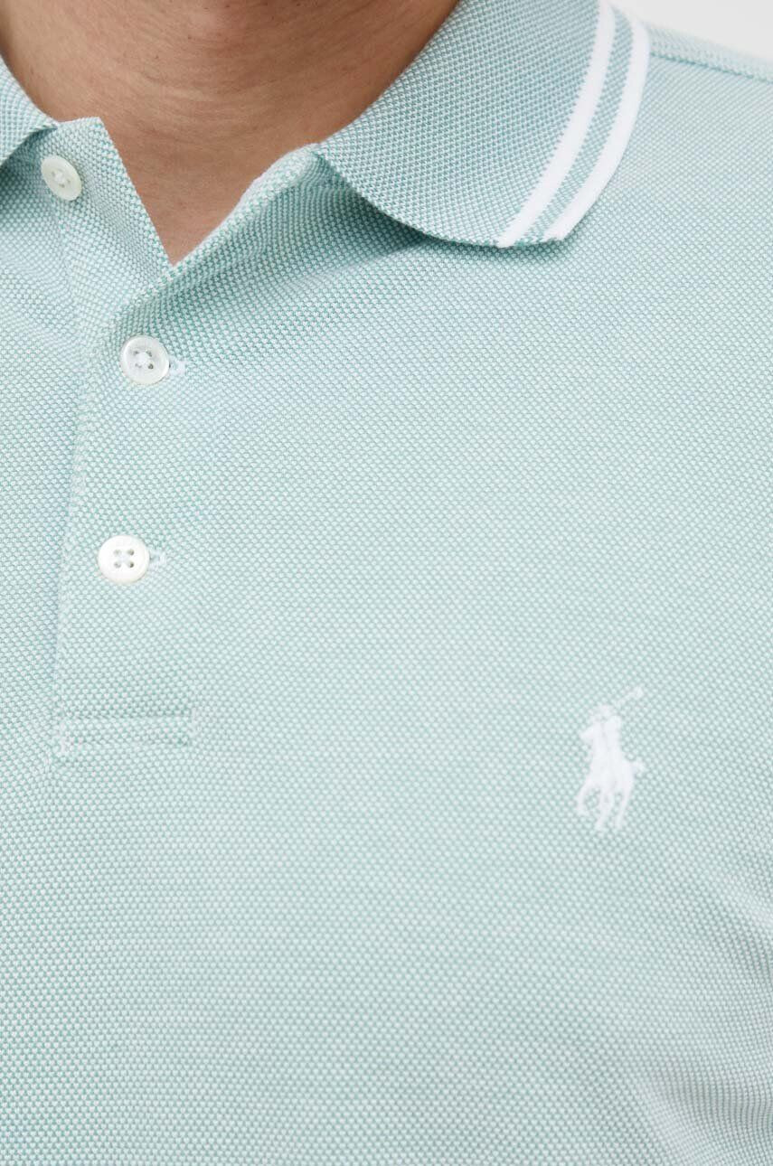 Polo Ralph Lauren Тениска с яка в зелено с апликация - Pepit.bg