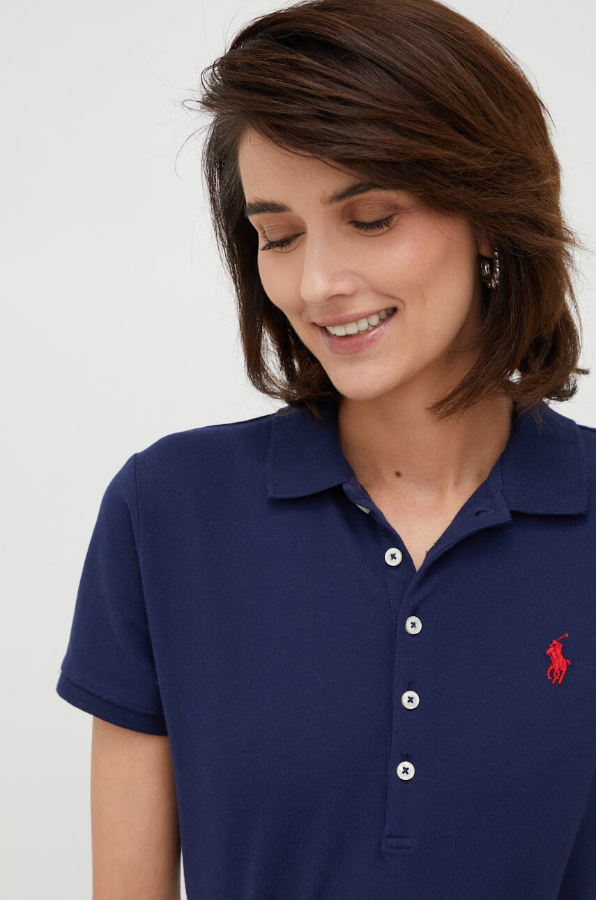 Polo Ralph Lauren Тениска с яка в тъмносиньо с яка тип peter pan - Pepit.bg