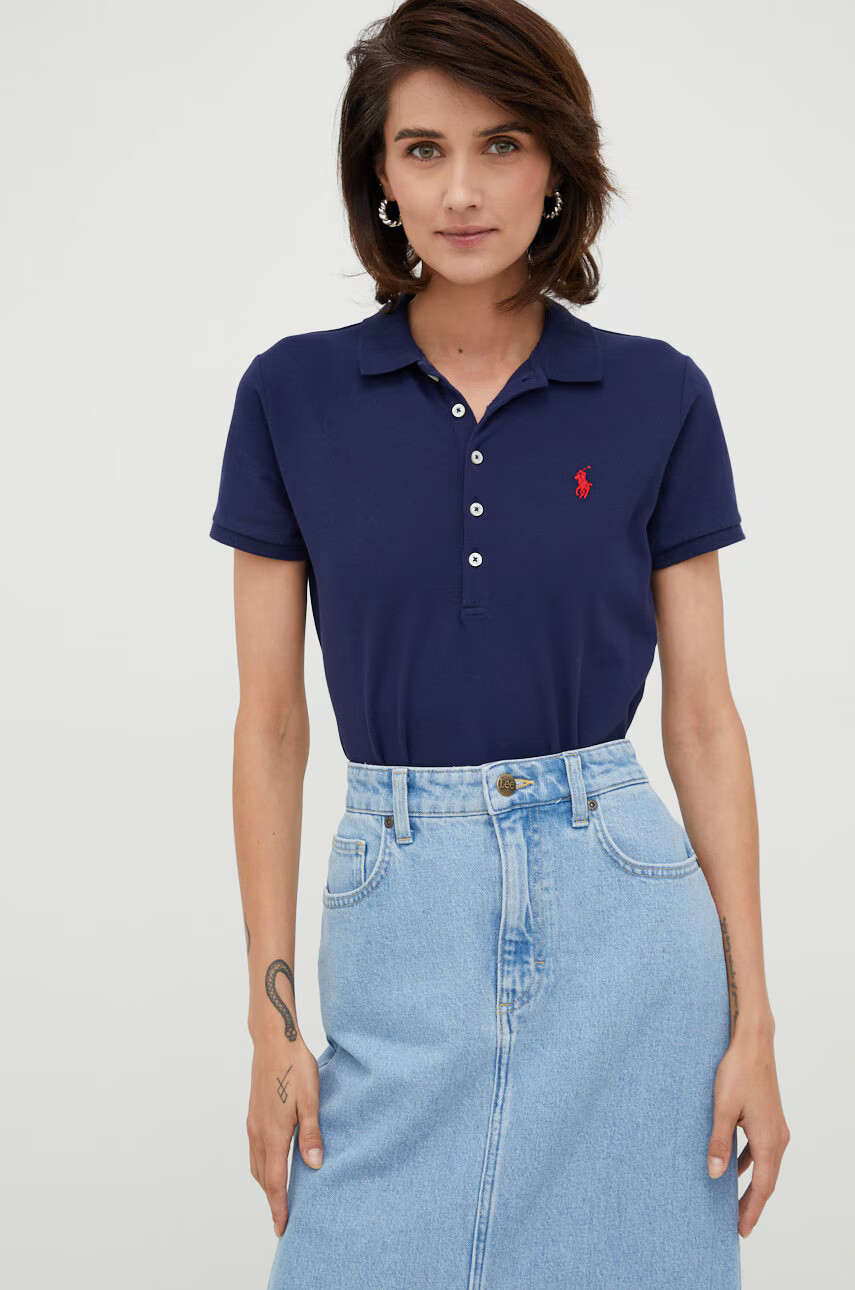 Polo Ralph Lauren Тениска с яка в тъмносиньо с яка тип peter pan - Pepit.bg