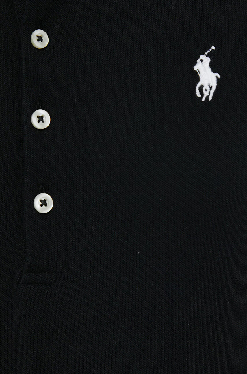 Polo Ralph Lauren Тениска с яка в черно с яка тип peter pan - Pepit.bg