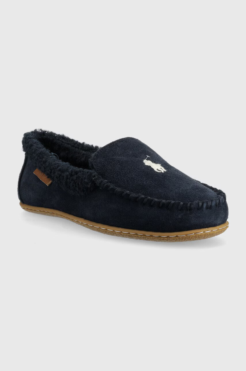 Polo Ralph Lauren Велурени чехли Collins Collins в тъмносиньо RF103837 - Pepit.bg