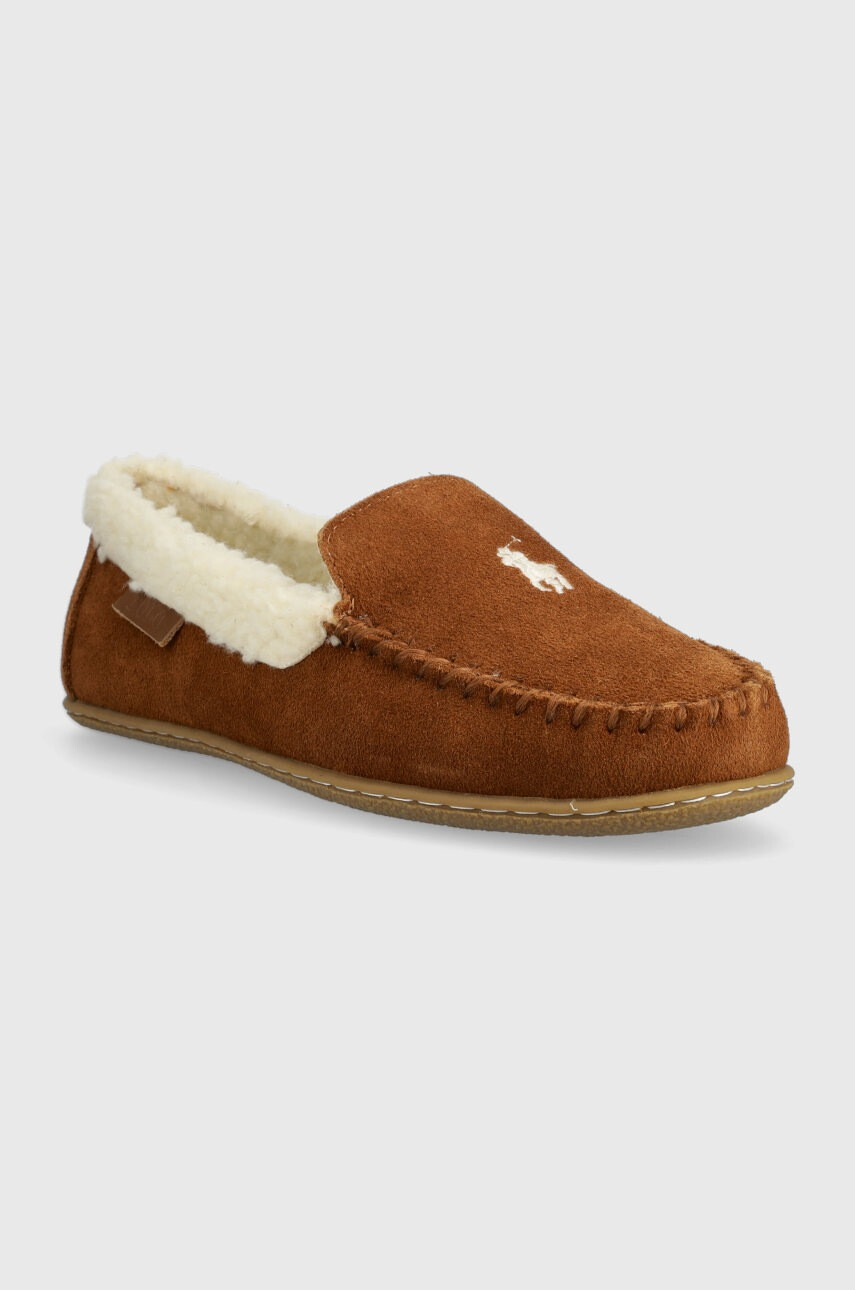 Polo Ralph Lauren Велурени чехли Collins Collins в кафяво RF103843 - Pepit.bg