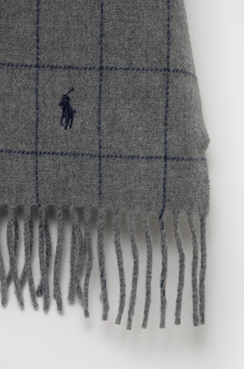 Polo Ralph Lauren Вълнен шал в сиво - Pepit.bg