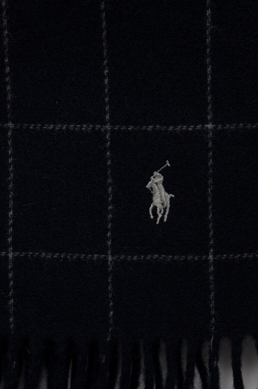 Polo Ralph Lauren Вълнен шал в тъмносиньо - Pepit.bg