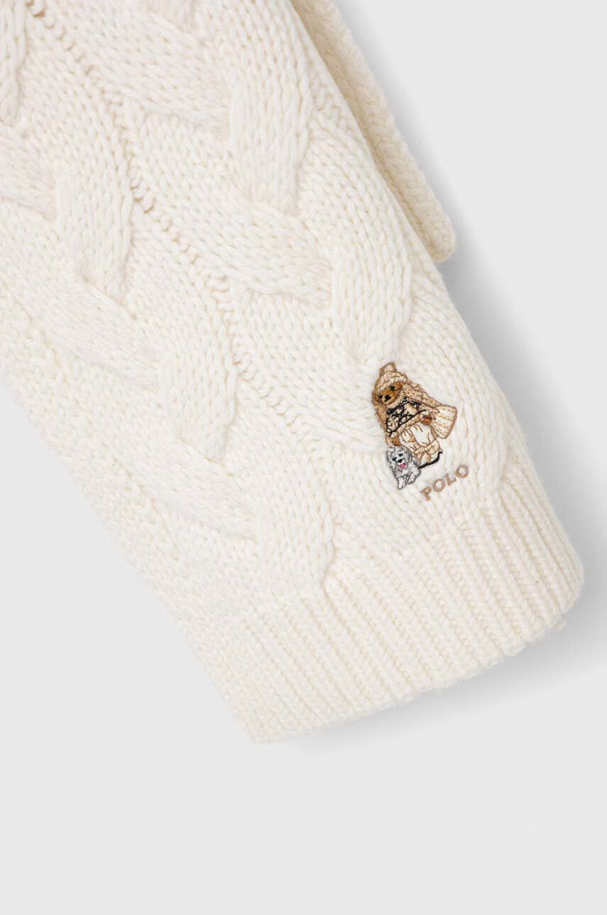 Polo Ralph Lauren Вълнен шал в бяло с изчистен дизайн - Pepit.bg