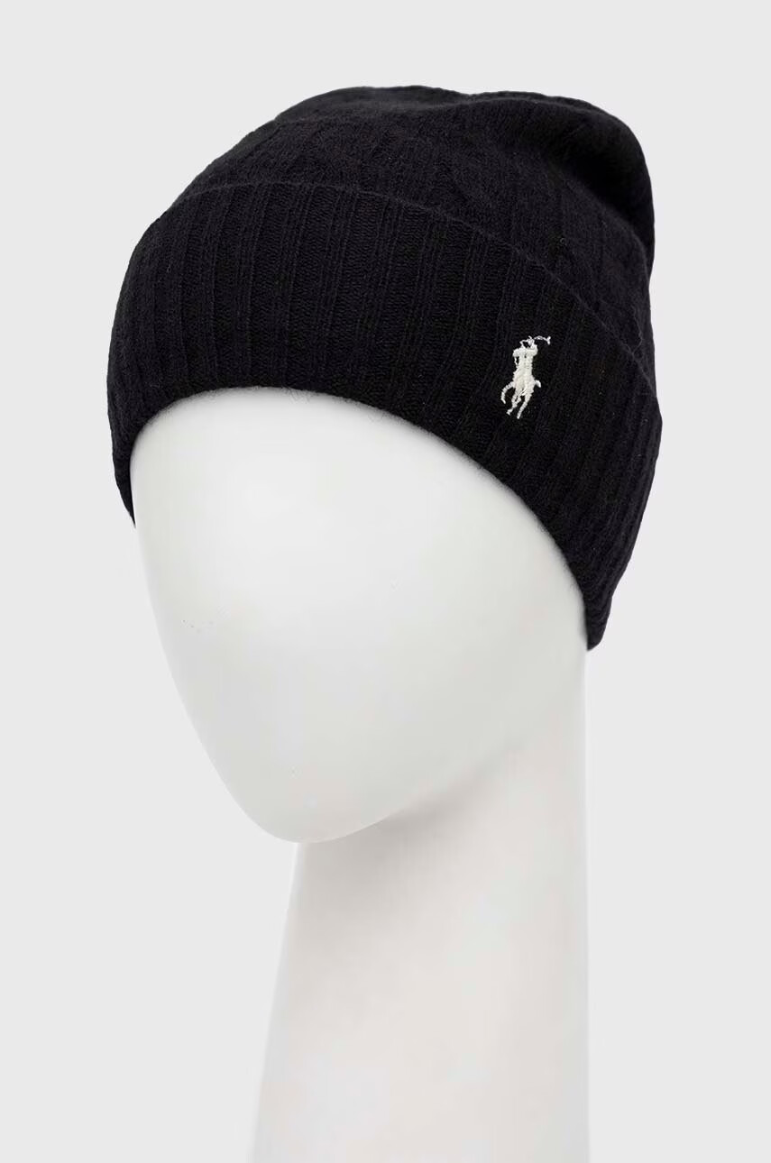 Polo Ralph Lauren Вълнена шапка в черно от вълна - Pepit.bg