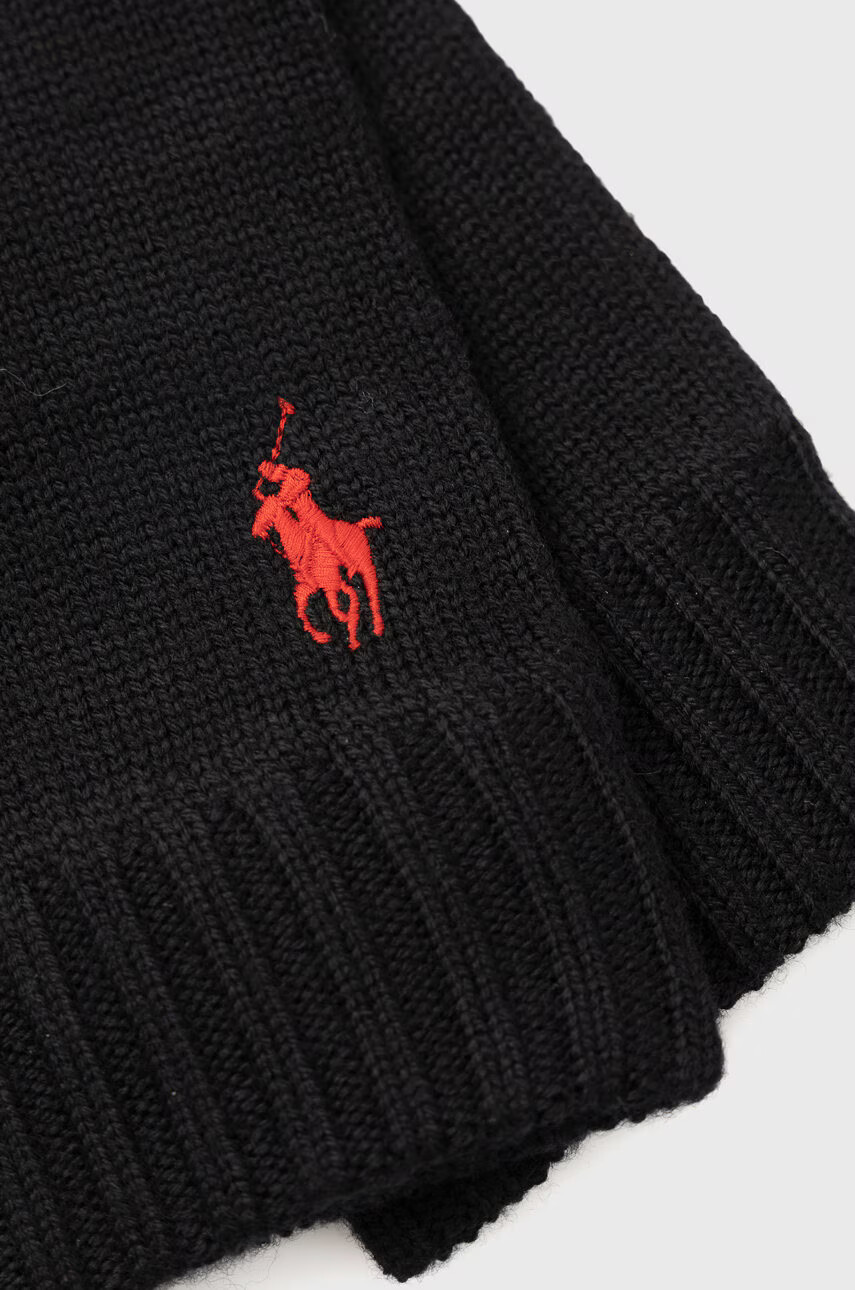 Polo Ralph Lauren Вълнени ръкавици в черно - Pepit.bg