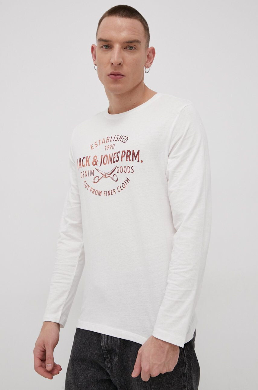 Premium by Jack&Jones Памучна блуза с дълги ръкави - Pepit.bg