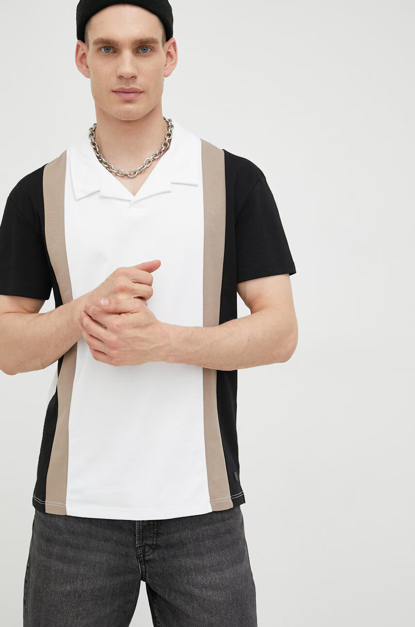 Premium by Jack&Jones Памучна тениска с яка - Pepit.bg