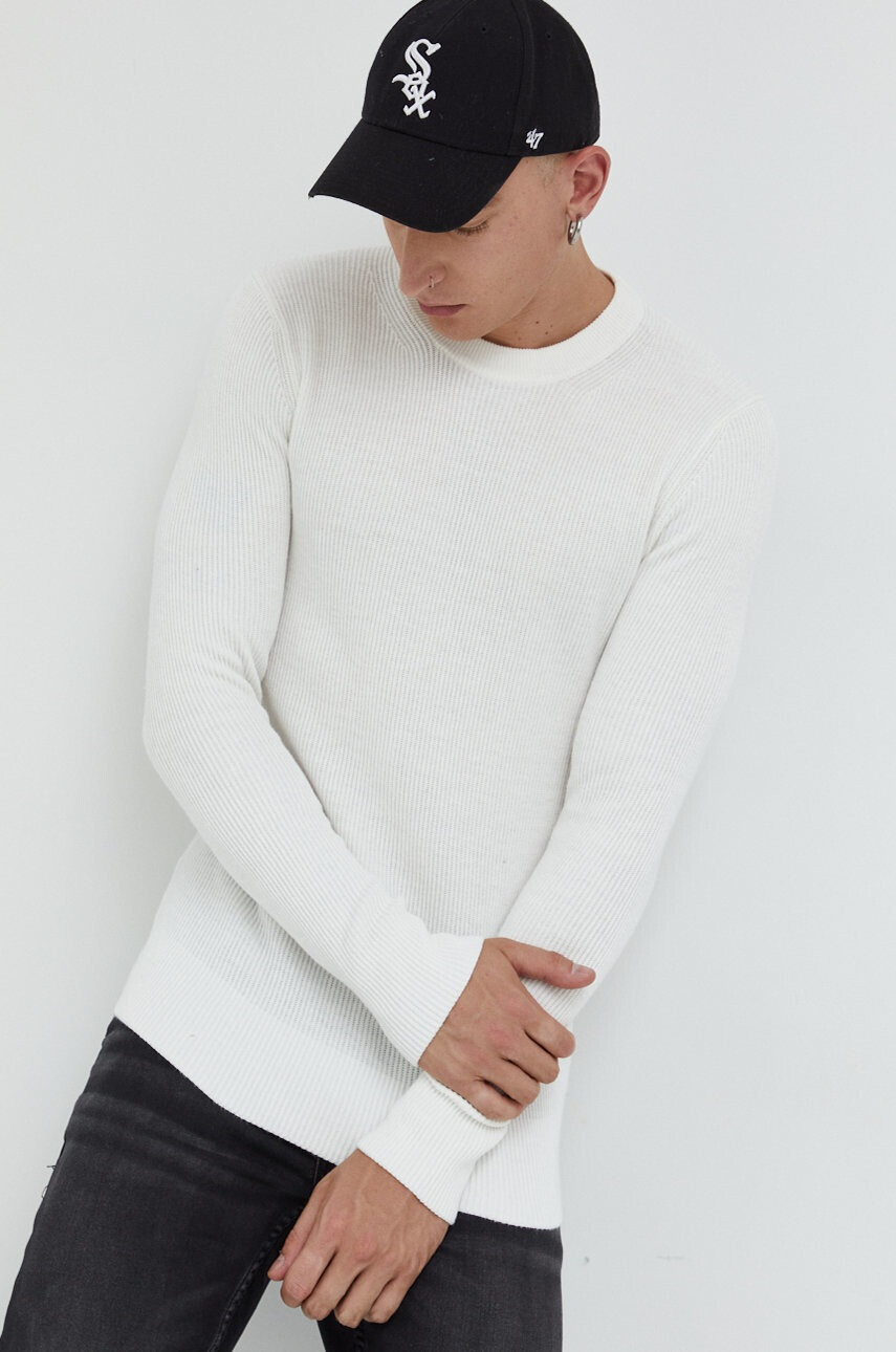Premium by Jack&Jones Пуловер мъжки в бяло - Pepit.bg