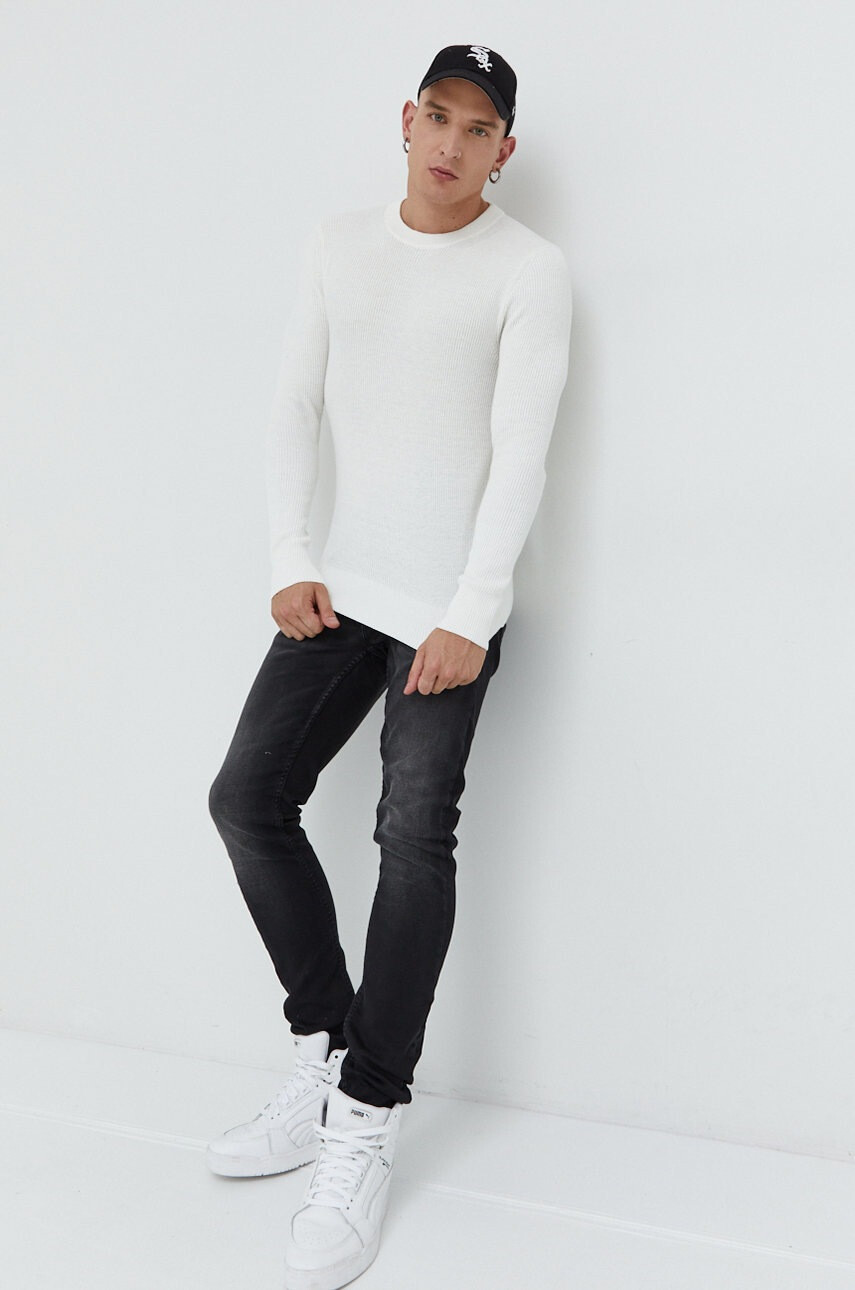 Premium by Jack&Jones Пуловер мъжки в бяло - Pepit.bg