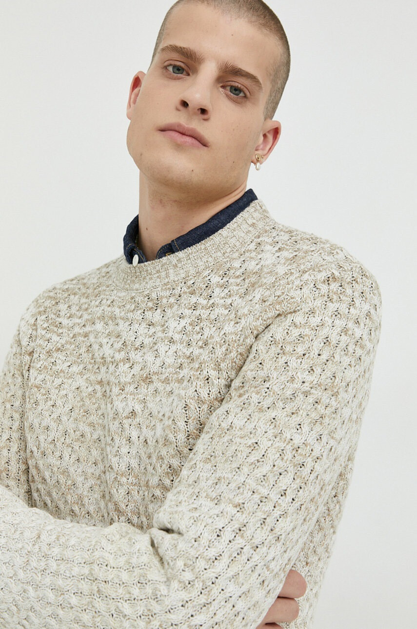 Premium by Jack&Jones Пуловер Steen мъжки в бежово - Pepit.bg