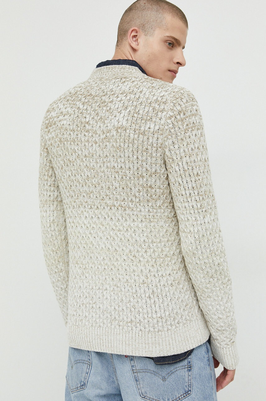 Premium by Jack&Jones Пуловер Steen мъжки в бежово - Pepit.bg