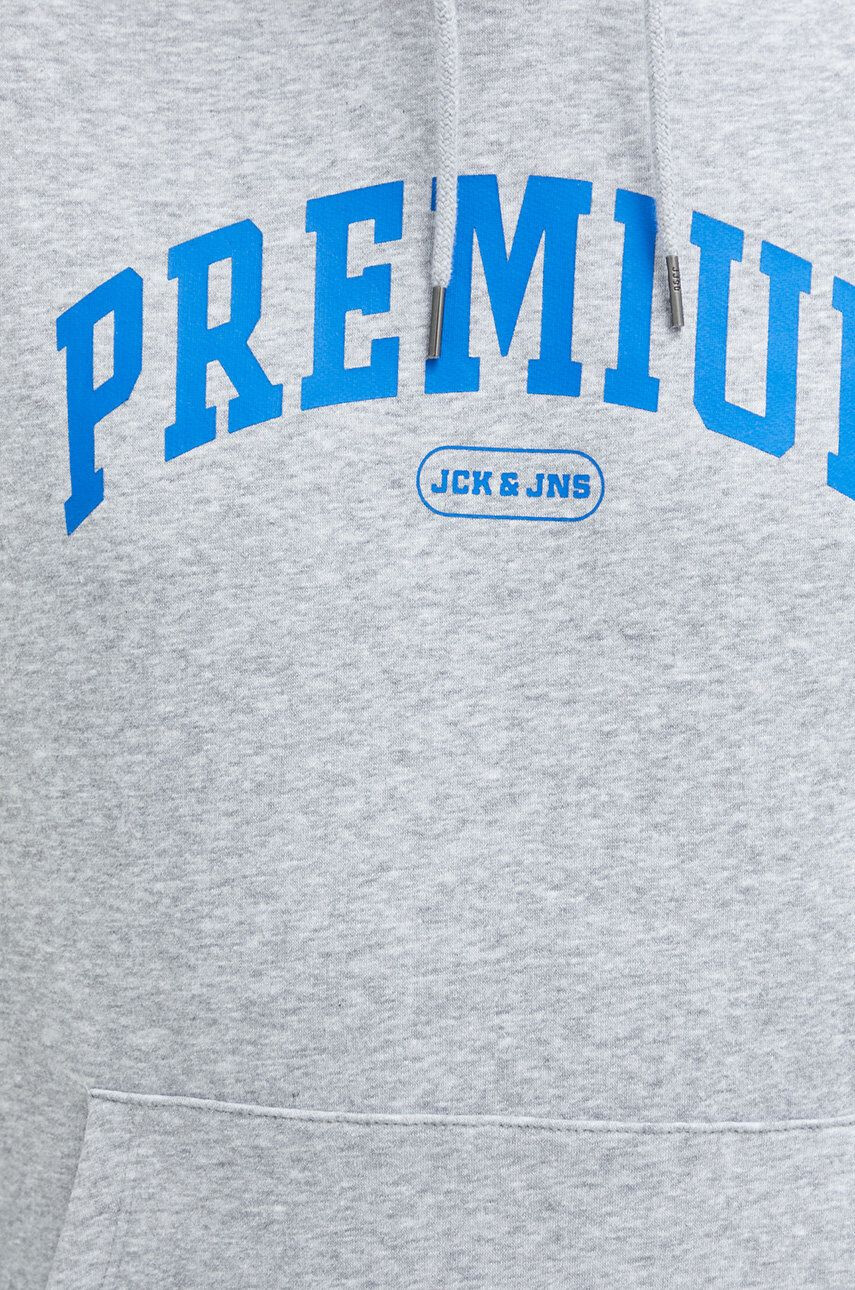 Premium by Jack&Jones Суичър в сиво с качулка с принт - Pepit.bg